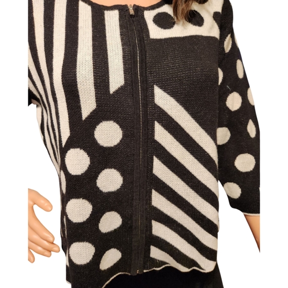 Vintage Cardigan Sweater w/ Zip Sz. M - Picture 3 of 4